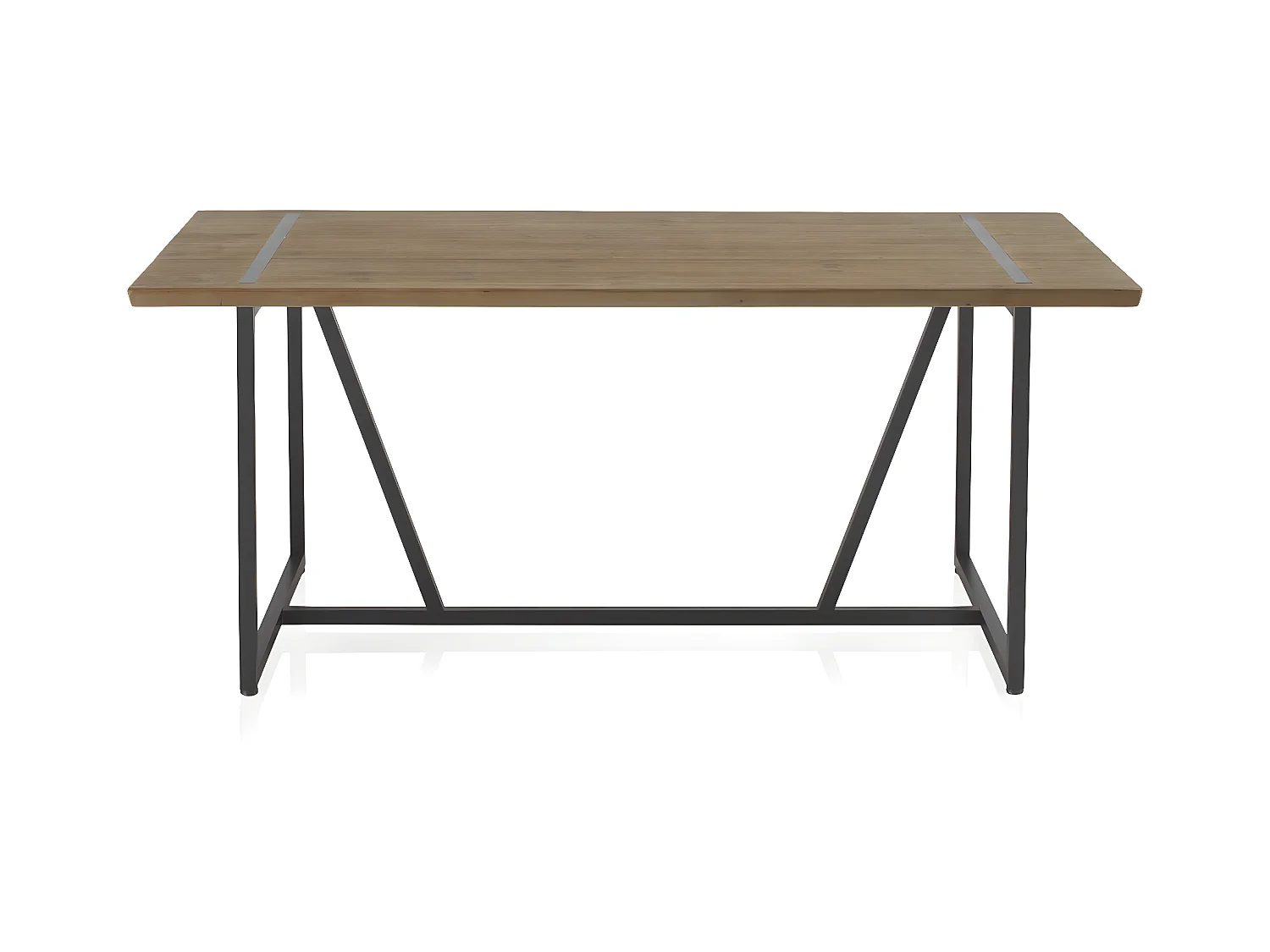 Table en bois de sapin 180x90 avec pieds en métal noir