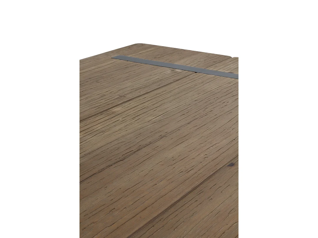 Mesa de madeira de abeto 180x90 com pés de metal preto