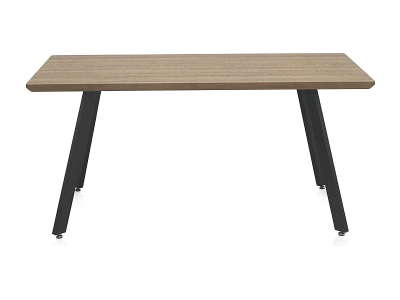 Tavolo in melaminico effetto legno di rovere con gambe in metallo 160x90
