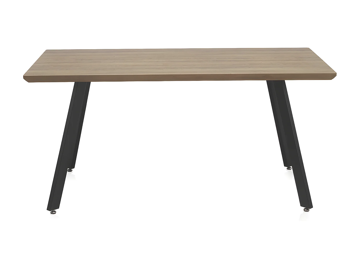 Tisch aus Melamin mit Eichenholz-Effekt und Metallbeinen 160x90