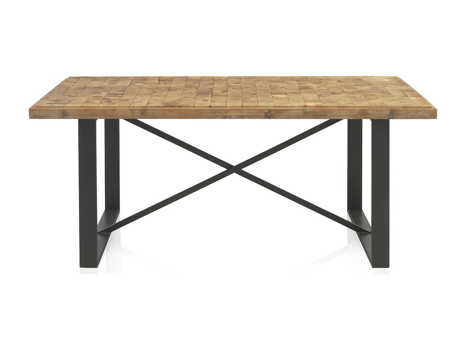 Tisch aus mitteldichter Faserplatte mit Fichtensperrholz 182x90 cm