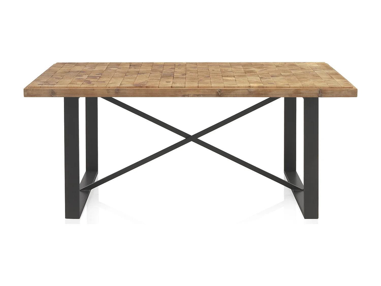 Tisch aus mitteldichter Faserplatte mit Fichtensperrholz 182x90 cm