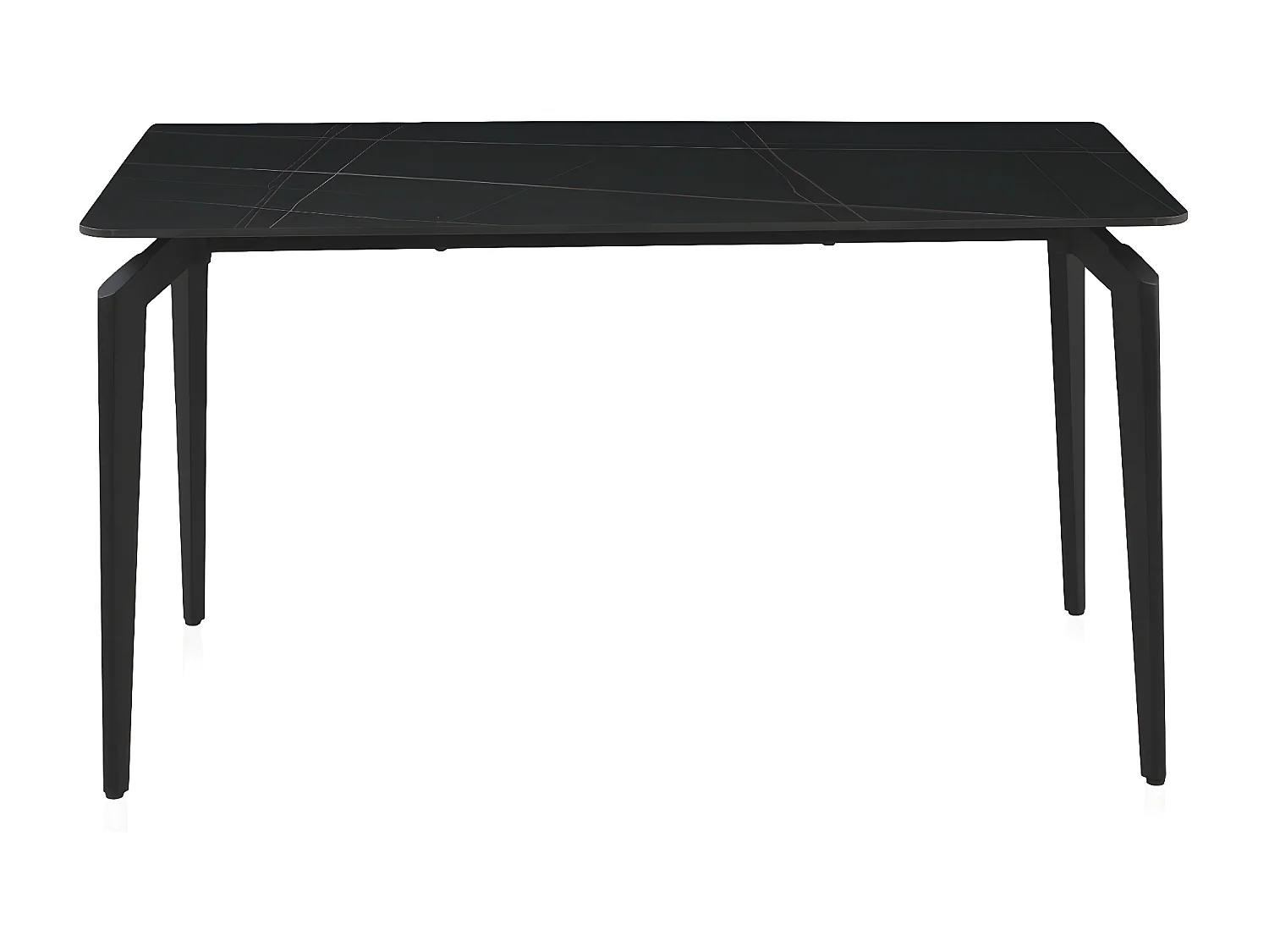 Tavolo in ceramica nera con gambe in metallo nero 140x80