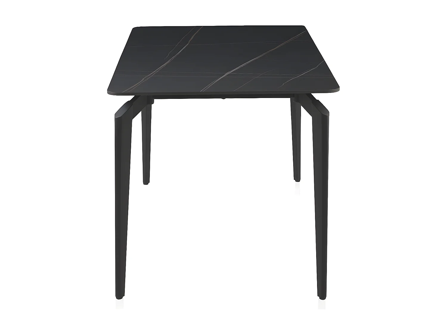 Tavolo in ceramica nera con gambe in metallo nero 140x80