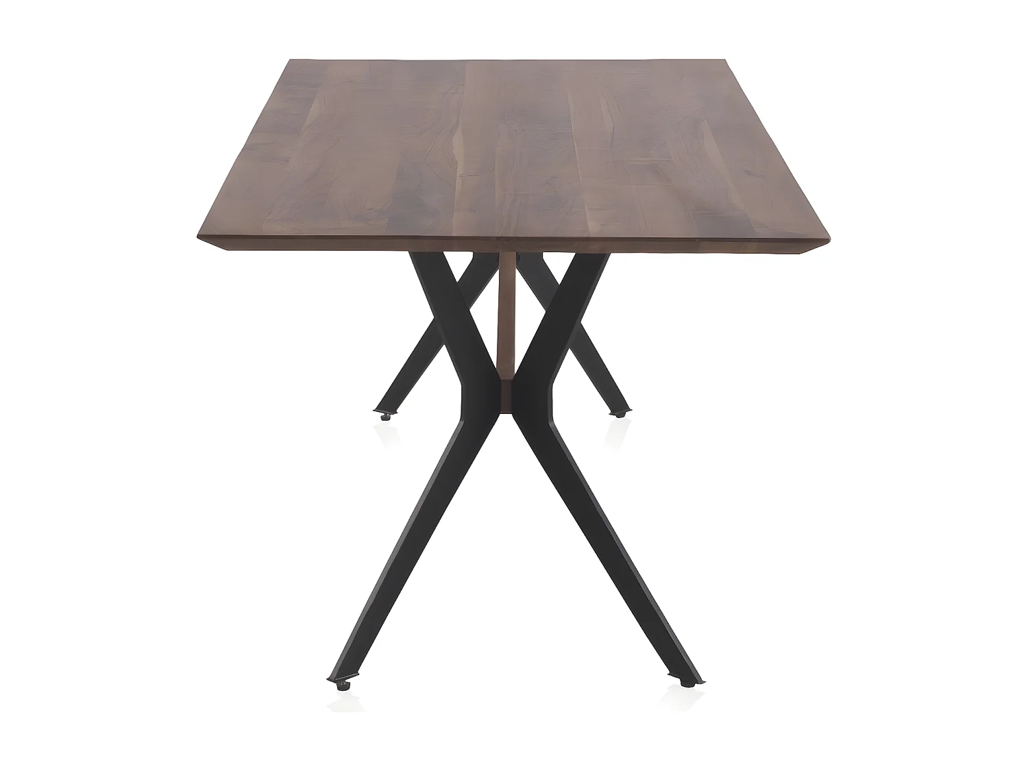 Tavolo in legno massiccio di acacia 200x100 con gambe in metallo nero