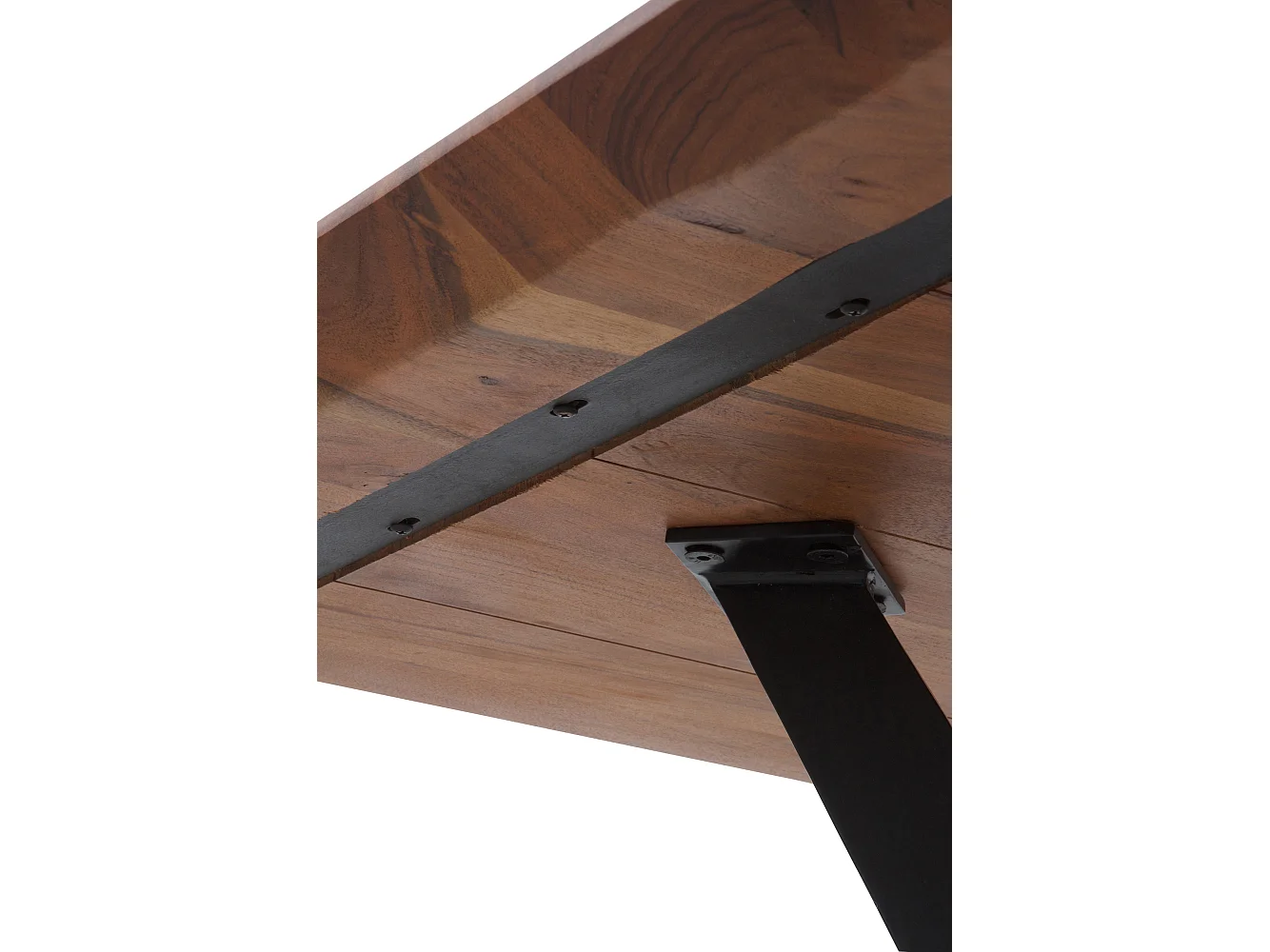 Tavolo in legno massiccio di acacia 200x100 con gambe in metallo nero