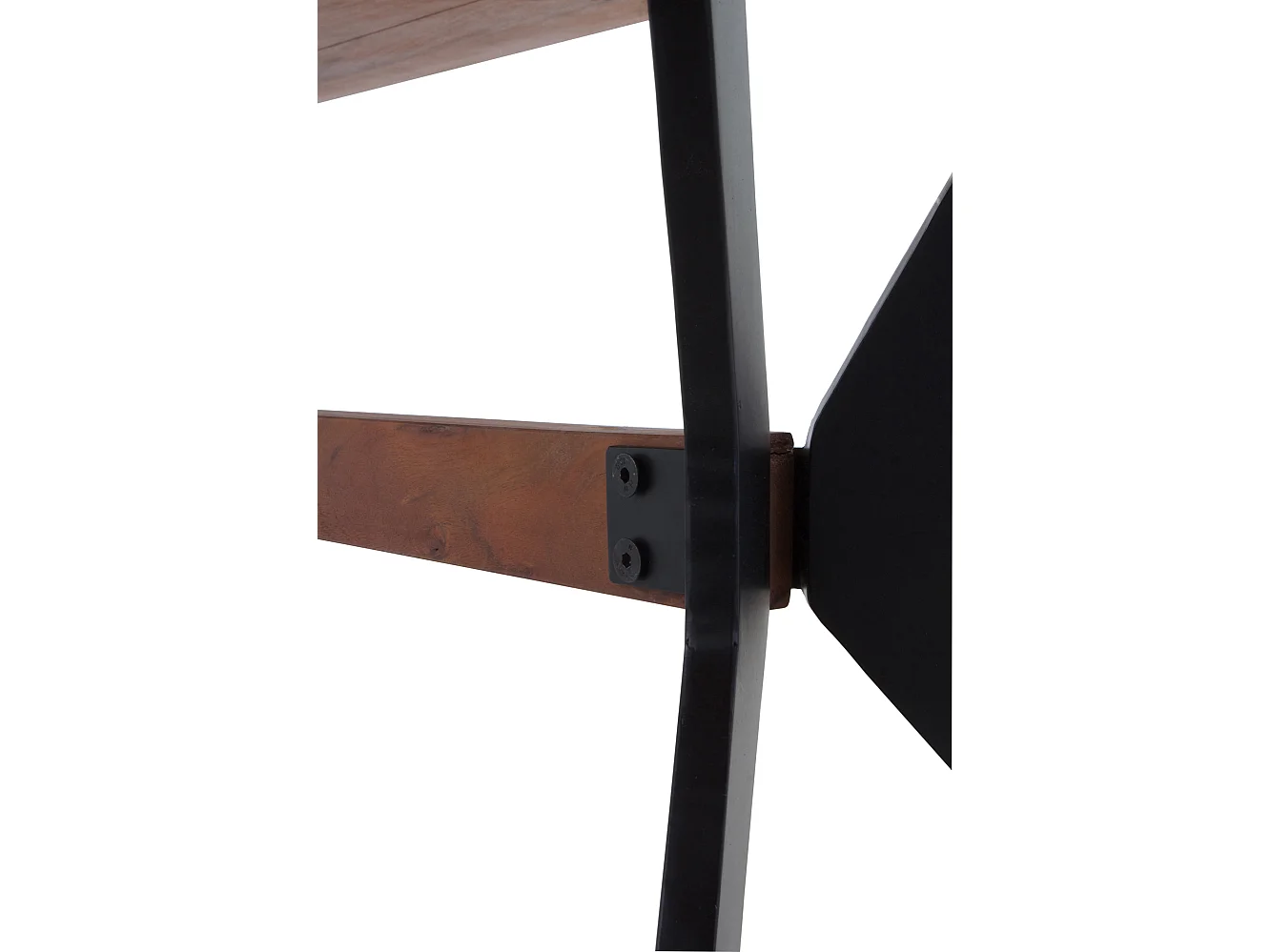 Tavolo in legno massiccio di acacia 200x100 con gambe in metallo nero