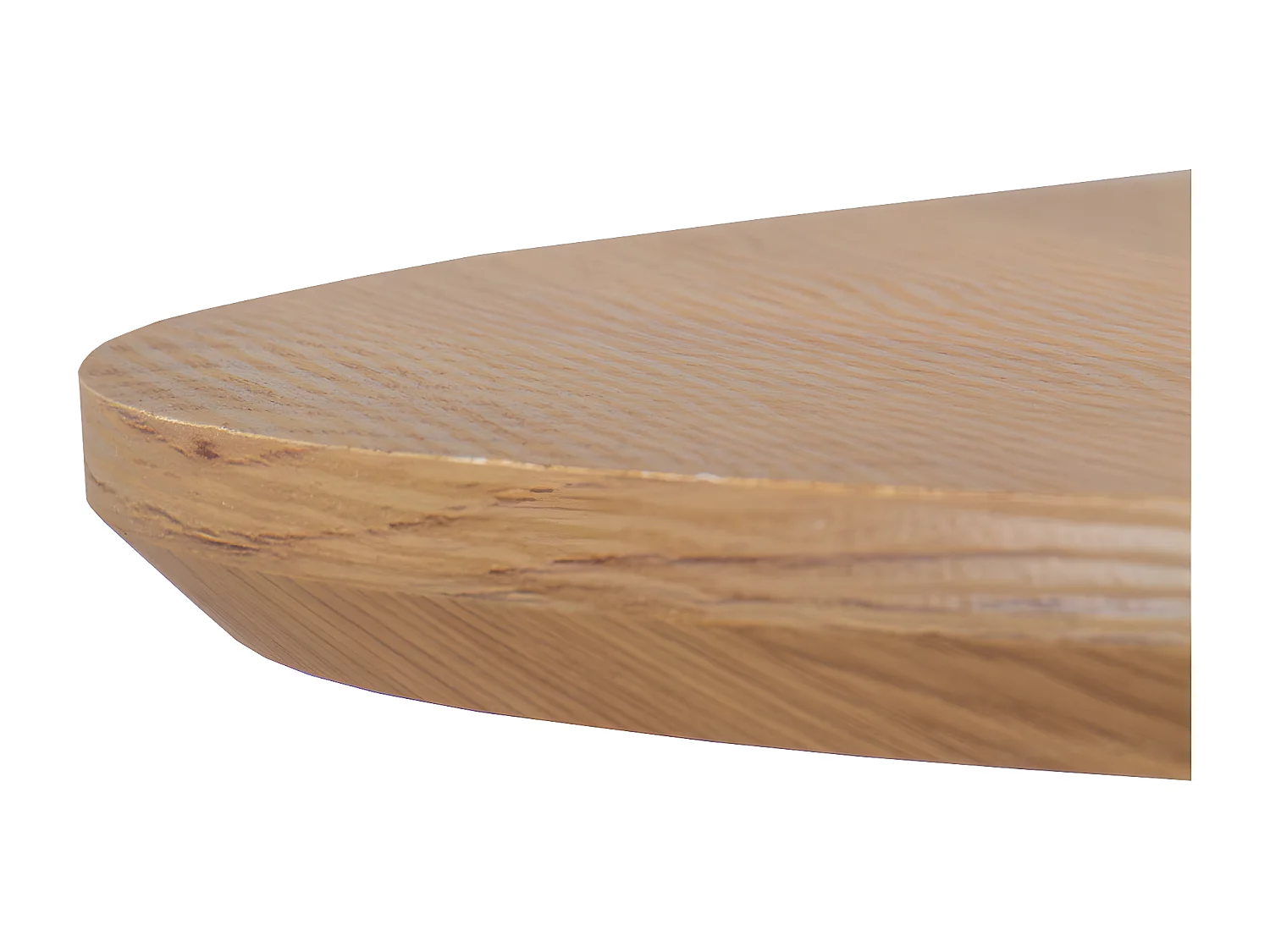 Mesa de melamina com efeito de madeira de freixo com perna central de metal branco 100 diâmetro