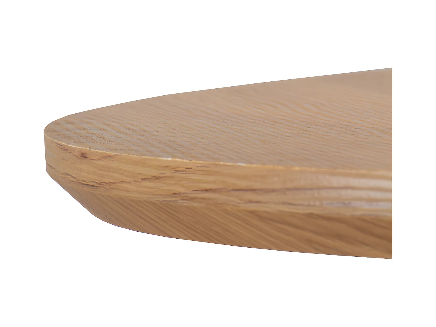 Mesa de melamina efecto fresno con pie central metálico blanco 100 diámetro