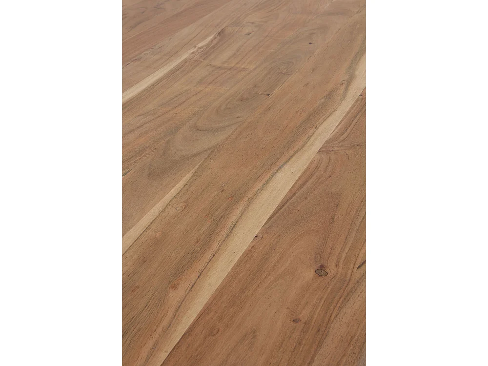 Table en bois massif d'acacia 180x90 avec pieds métalliques noirs