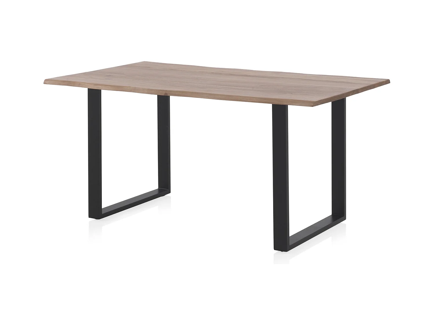 Table en acacia massif 180 x 90 cm avec pieds en métal noir