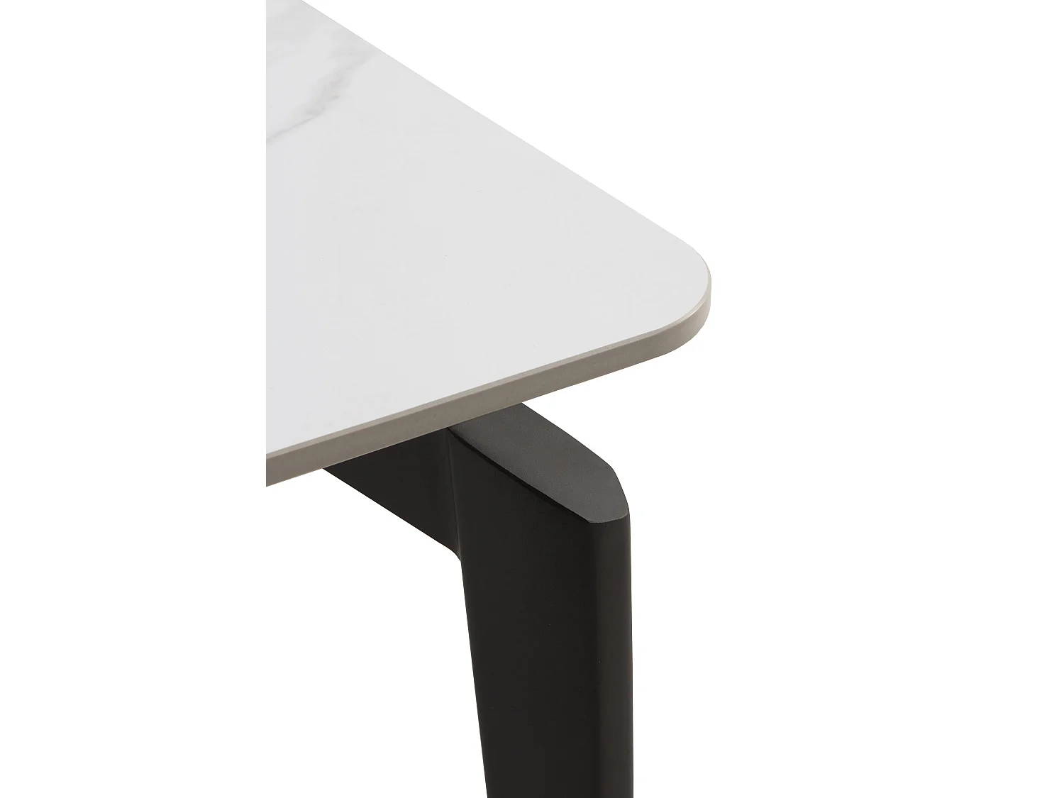 Table en céramique blanche avec pieds en métal noir 140x80