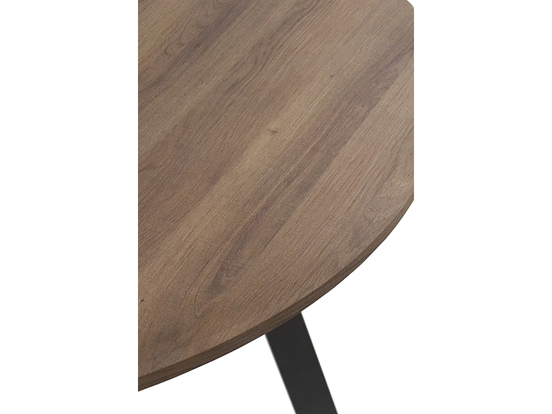 Table en mélamine effet bois de chêne avec pieds en métal 110 diamètre