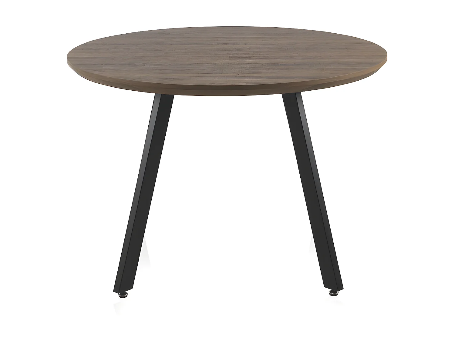 Mesa de melamina con efecto madera de roble con patas metal 110 diámetro