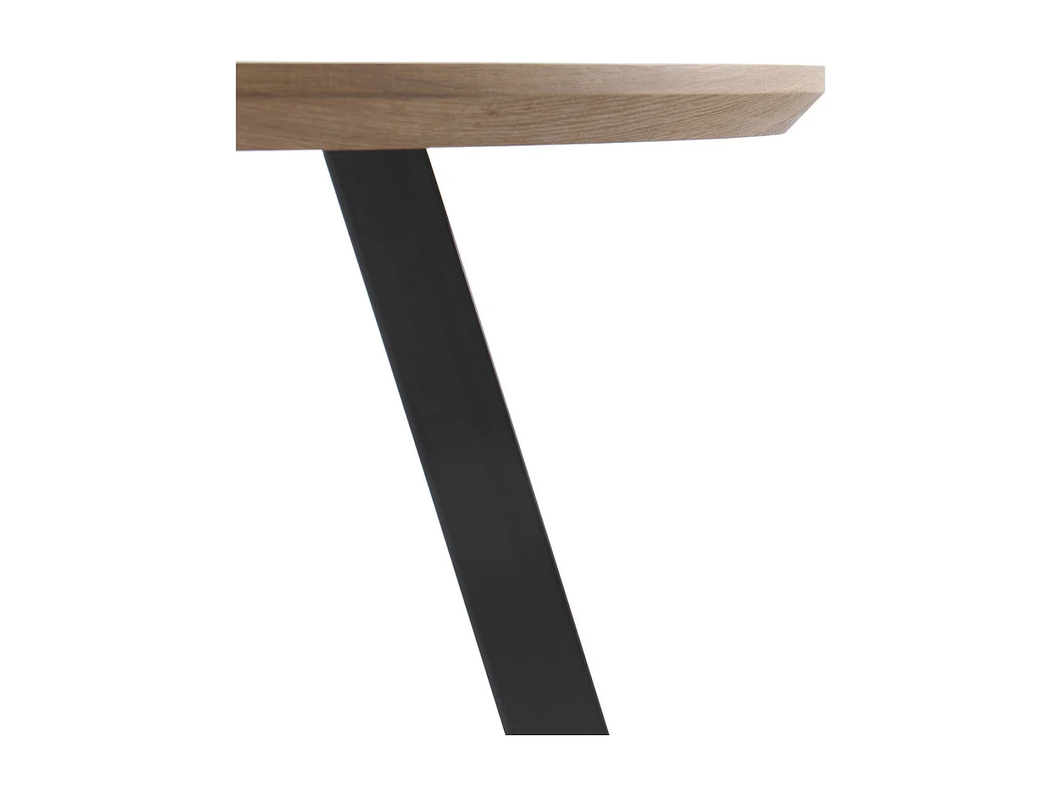 Mesa de melamina con efecto madera de roble con patas metal 110 diámetro