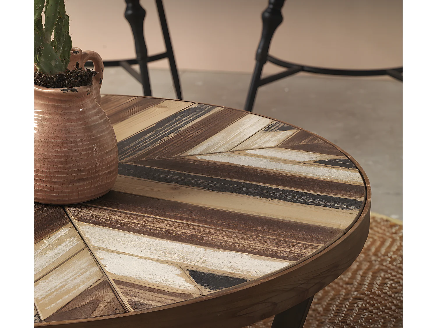 Tavolo in medium density fiberboard con gambe in metallo 180x90