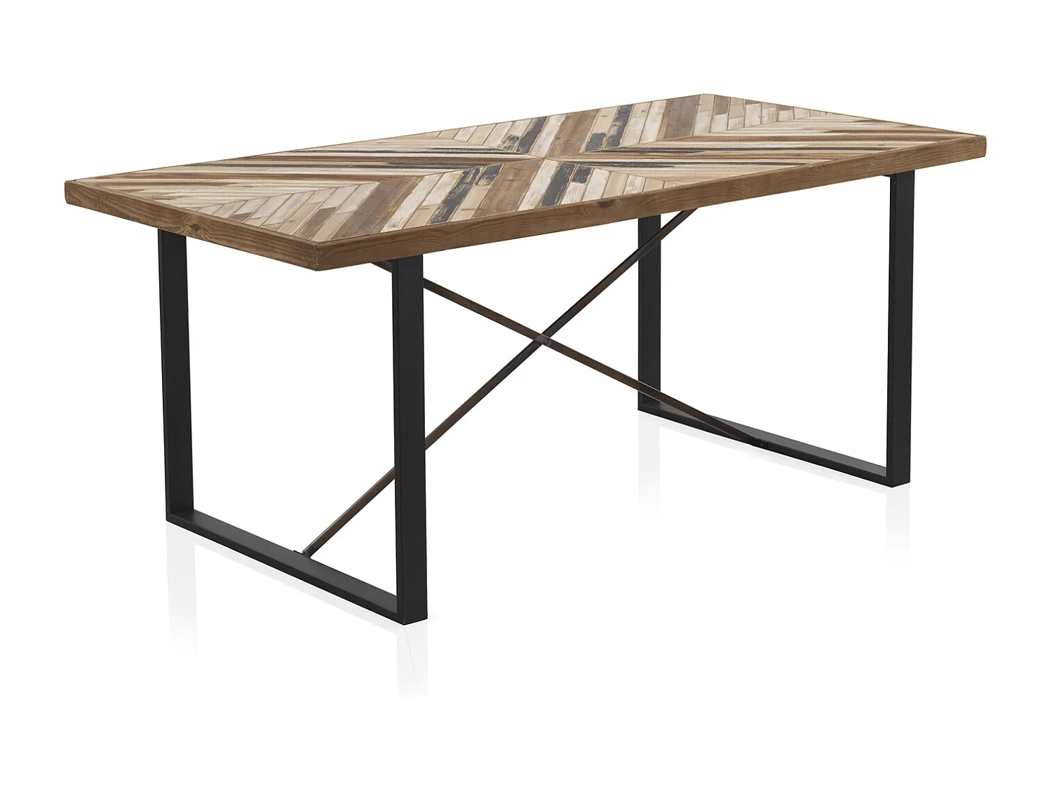 Tavolo in medium density fiberboard con gambe in metallo 180x90