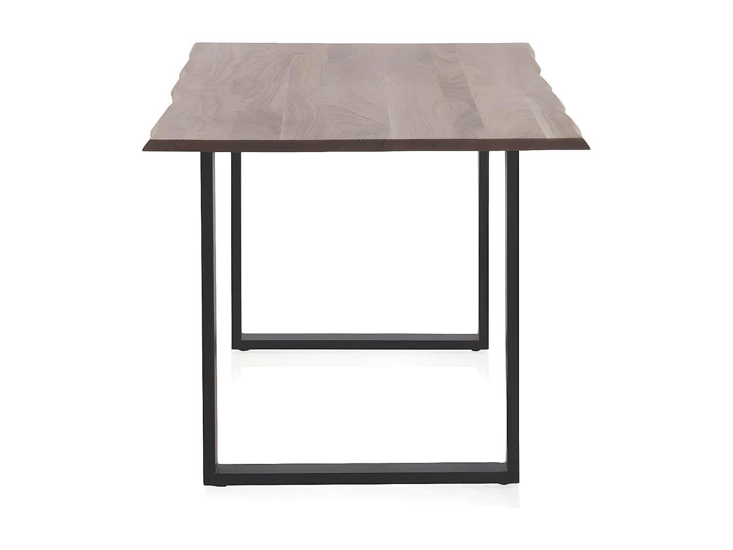Mesa de madeira maciça de acácia 160x90 com pés de metal preto