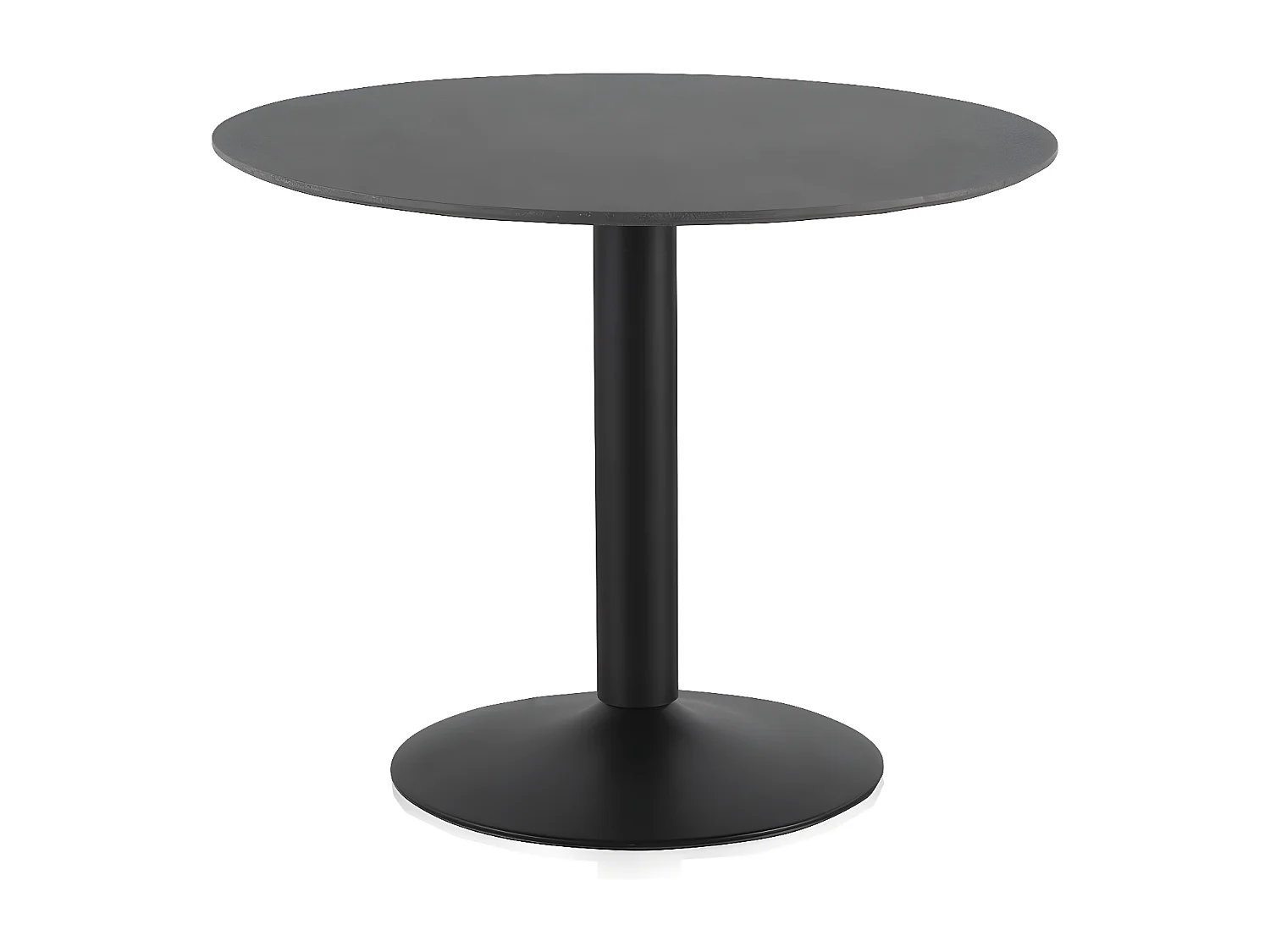 Tisch aus dunkelgrauem Melamin Durchmesser 100 cm