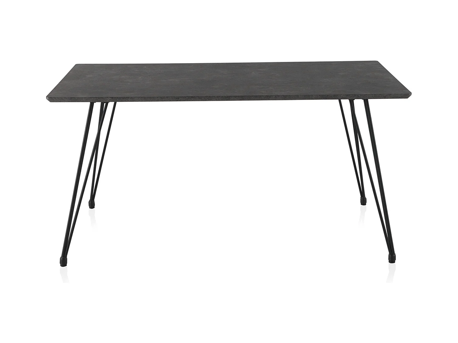 Table en mélaminé effet rouille avec pieds en métal 160x90