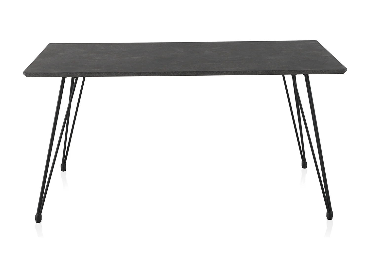 Table en mélamine effet rouille avec pieds en métal 160x90