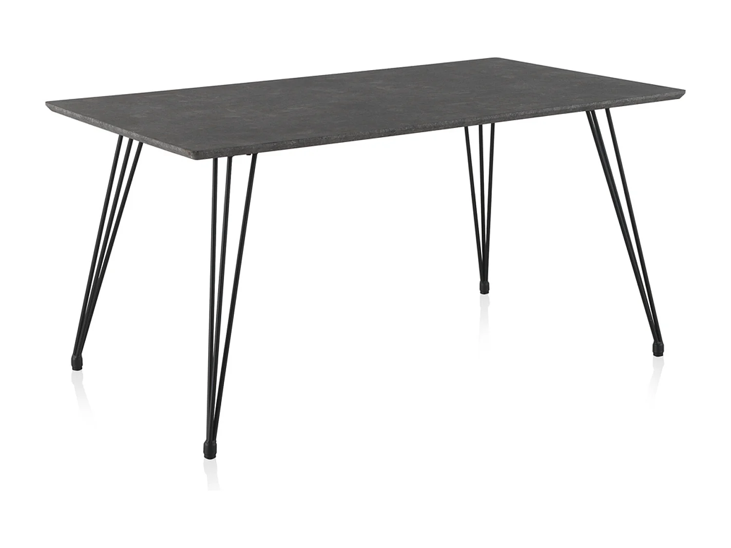 Table en mélamine effet rouille avec pieds en métal 160x90