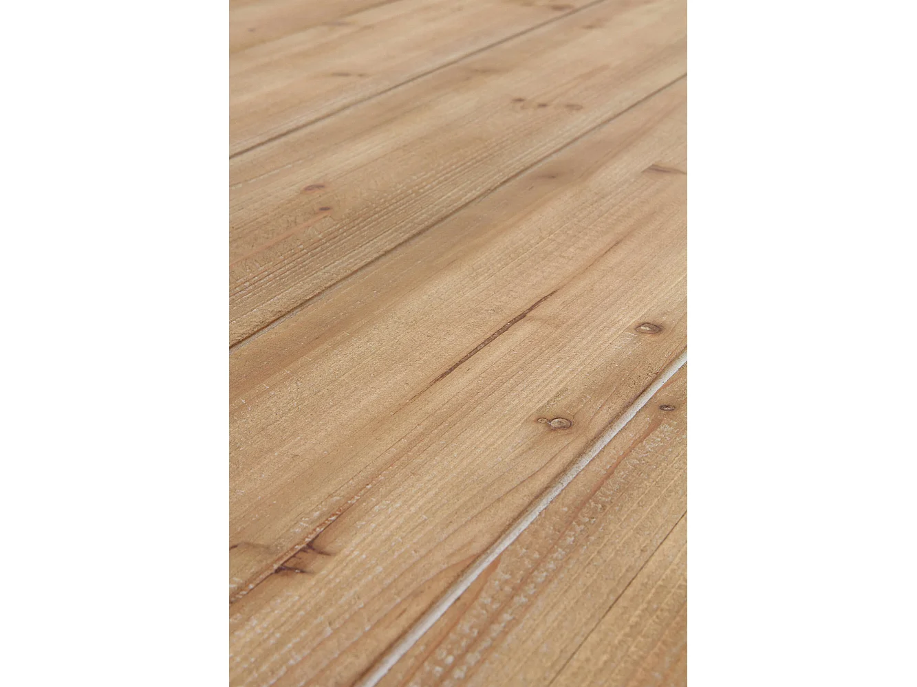 Table en fibres de densité moyenne plaquée en sapin et base en polyrésine 180x90