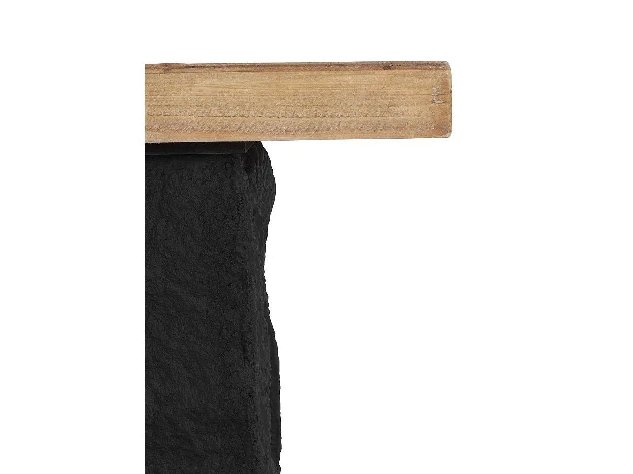 Table en fibres de densité moyenne plaquée en sapin et base en polyrésine 180x90