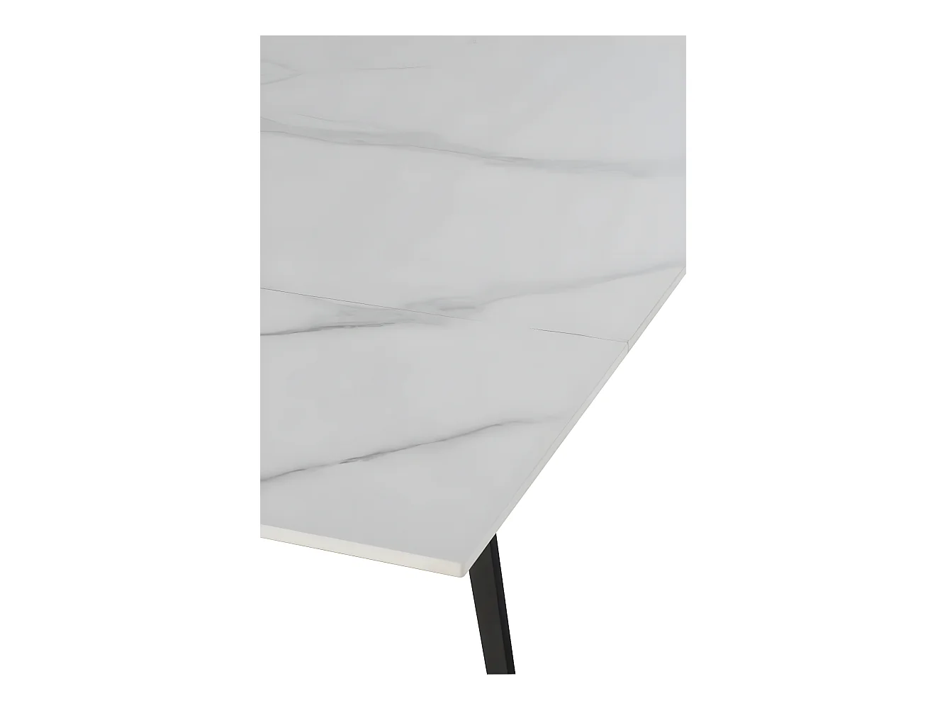 Table à rallonge en céramique blanche 180/260x95