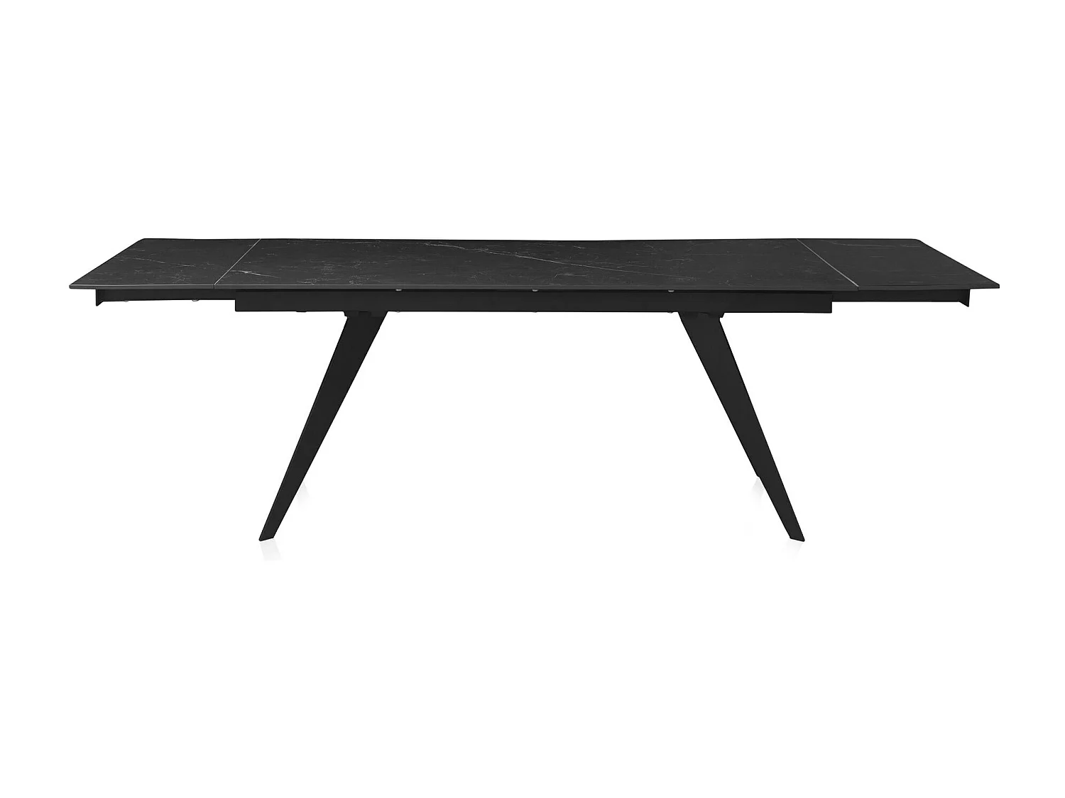 Tavolo in ceramica nera allungabile 180/260x95 con gambe in metallo nero