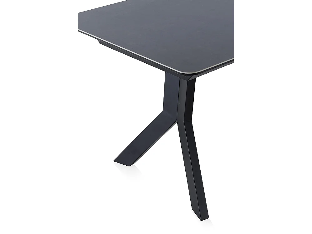 Mesa extensível de folhas em cerâmica cinzenta com pés em metal 160/210x90