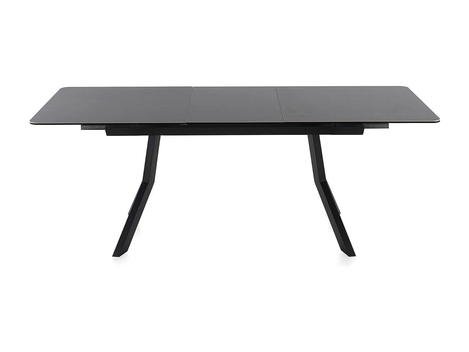 Mesa extensível de folhas em cerâmica cinzenta com pés em metal 160/210x90