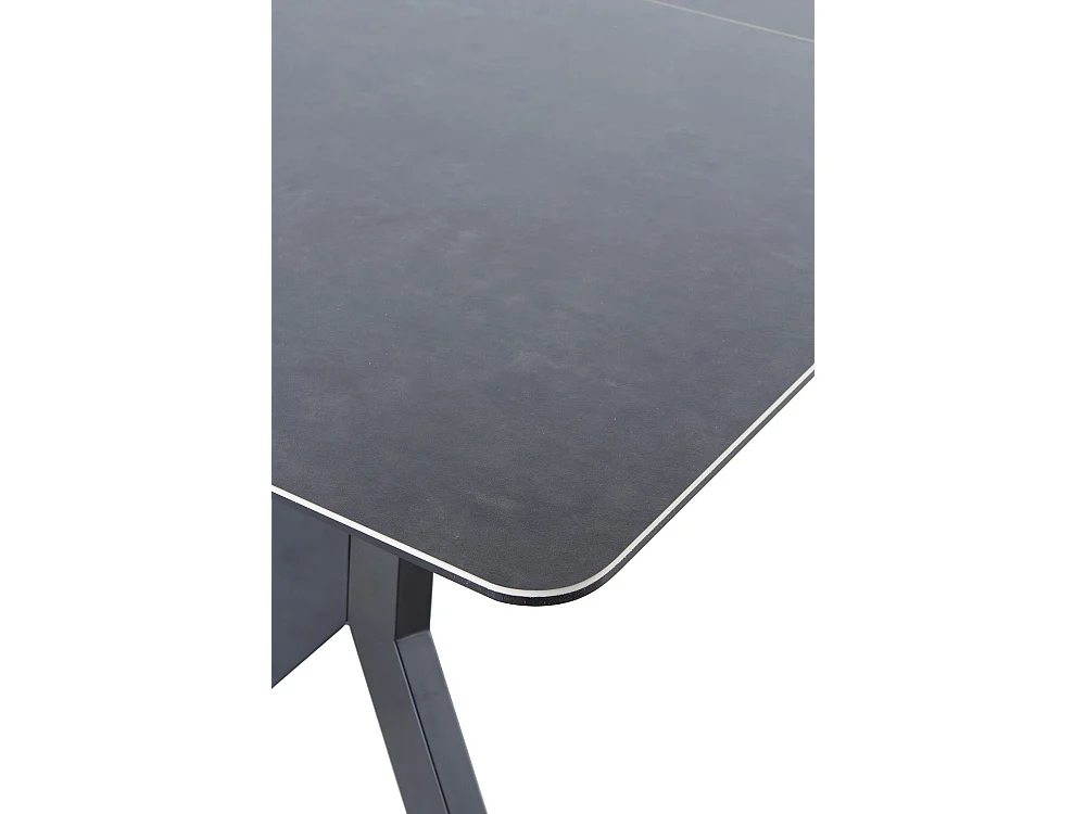 Table extensible en céramique grise avec pieds en métal 160/210x90