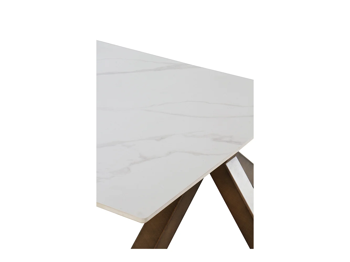 Table à rallonge en céramique blanche 160/210x90