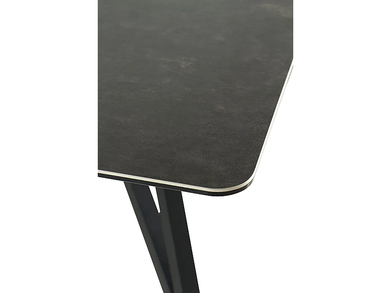 Ausziehtisch aus grauer Keramik mit Metallbeinen 160/210x91