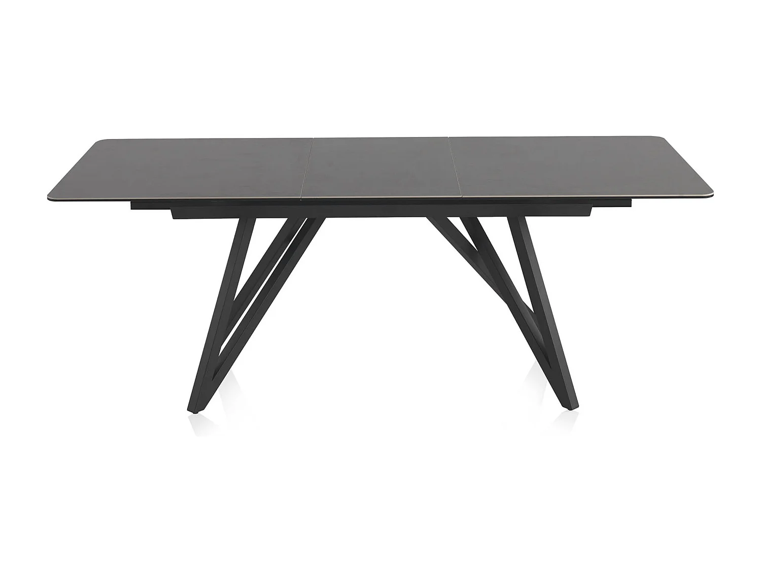 Ausziehtisch aus grauer Keramik mit Metallbeinen 160/210x91
