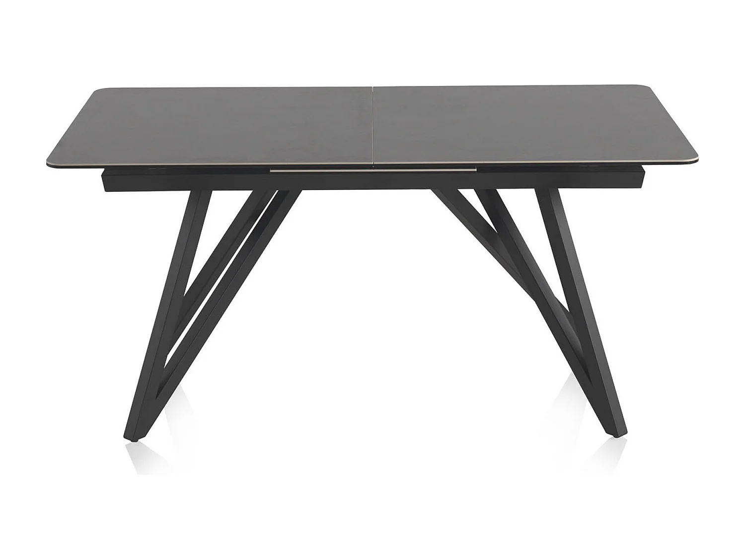 Table à rallonge en céramique grise avec pieds métalliques 160/210x91