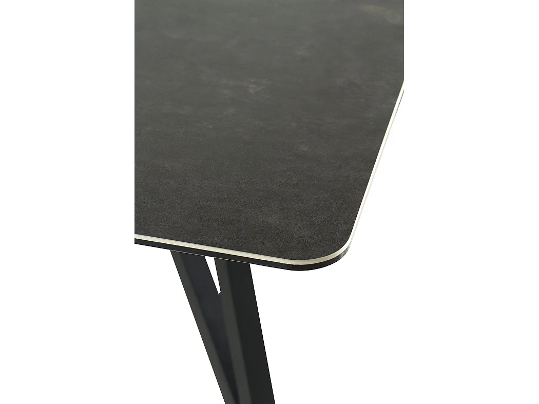 Table à rallonge en céramique grise avec pieds métalliques 160/210x91