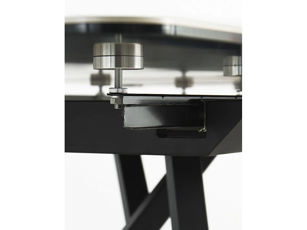 Table à rallonge en céramique grise avec pieds métalliques 160/210x91