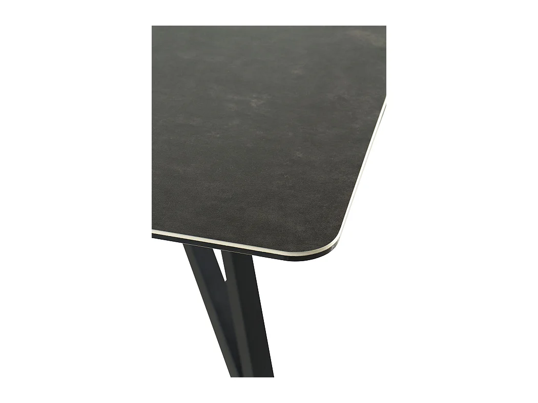 Table à rallonge en céramique grise avec pieds en métal 160/210x91