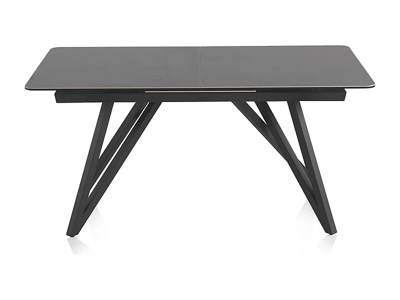Table à rallonge en céramique grise avec pieds métalliques 160/210x91
