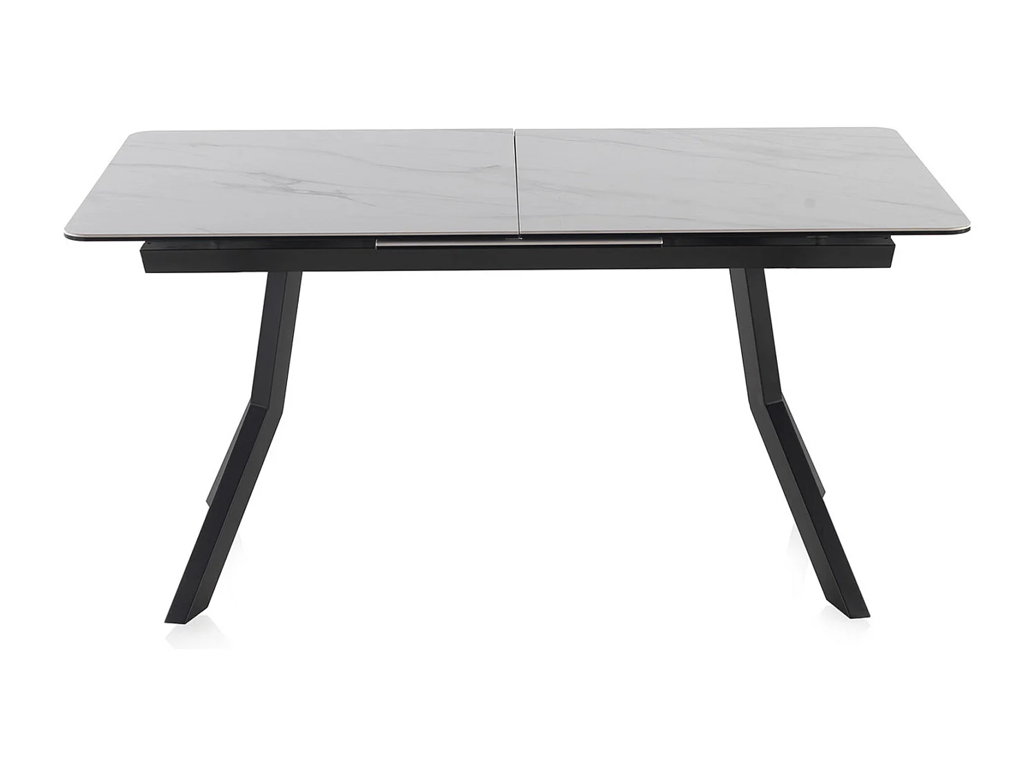 Table extensible en céramique blanche avec pieds en métal 160/210x90