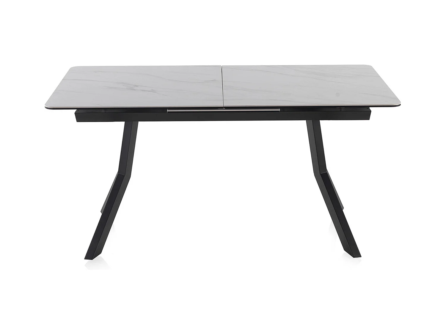 Table à rallonge en céramique blanche avec pieds en métal 160/210x90