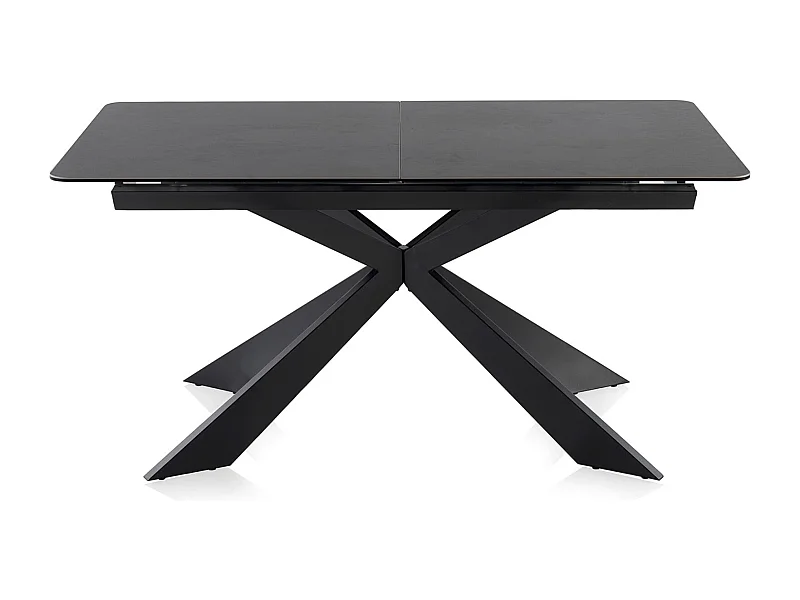 Ausziehbarer Tisch aus Keramik, grau, mit Metallbeinen 160/210x90