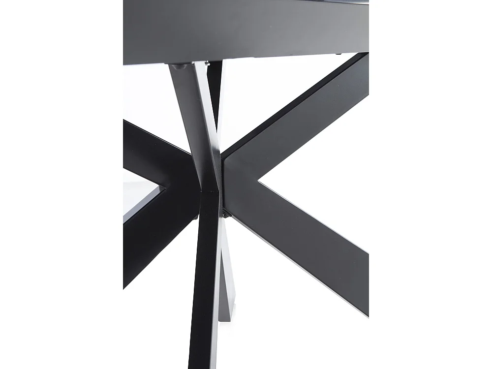 Ausziehbarer Tisch aus Keramik, grau, mit Metallbeinen 160/210x90