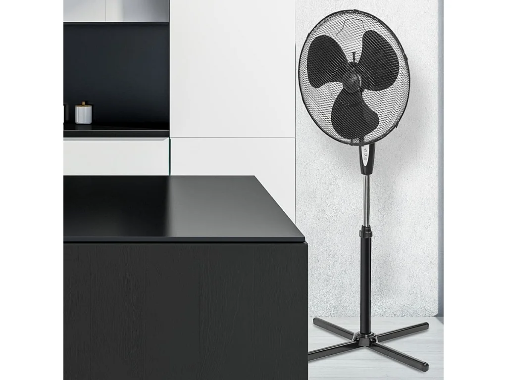 Staande ventilator + afstandbediening 45 cm 45 W zwart ASV45ZR