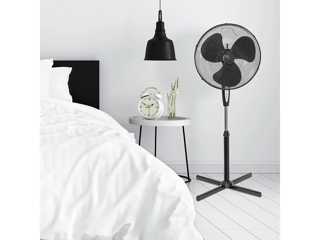Ventilateur sur pied avec télécommande 45 cm 45 W Noir ASV45ZR
