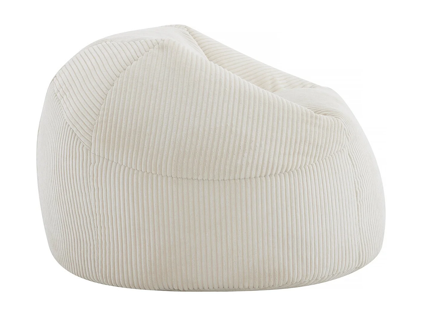 Pouf en velours côtelé  "Cusco" - 80 x 74 x 49 cm - Beige