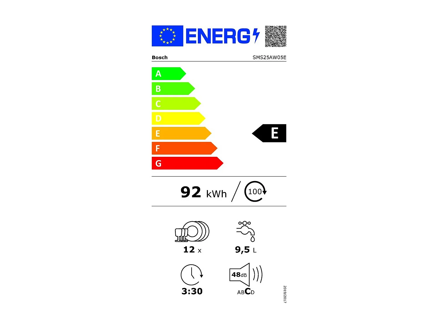 Bosch Serie 2 SMS25AW05E lavastoviglie Libera installazione 12 coperti E
