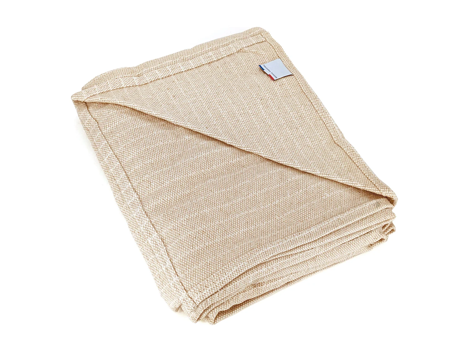 Plaid 120x180 cm coton et lin mélangés ETRETAT écru naturel